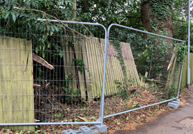 Knocked down fence